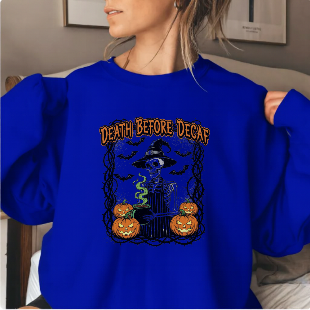 Death Before Decaf Skeleton Barista Shirt
