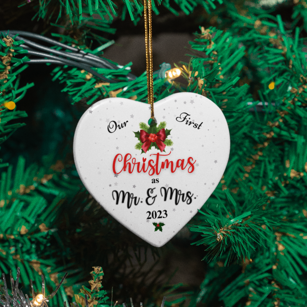 Our First Christmas as Mr. & Mrs. 2023 Heart Ornament