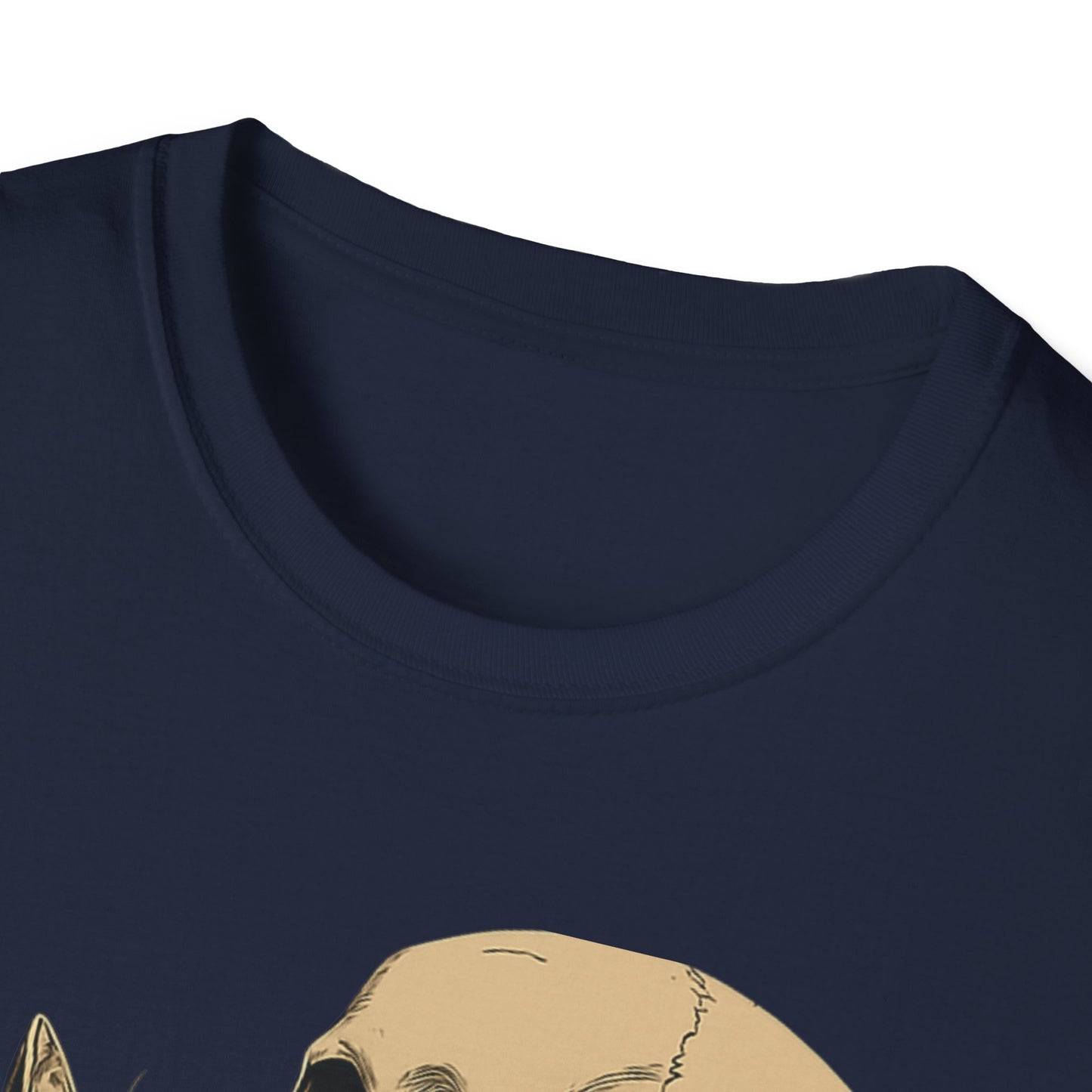 Skeleton and Cat Unisex T-Shirt, Cute Cat Lover Gift, Halloween Apparel, Cozy Casual Wear, Funny Gift for Pet Owners