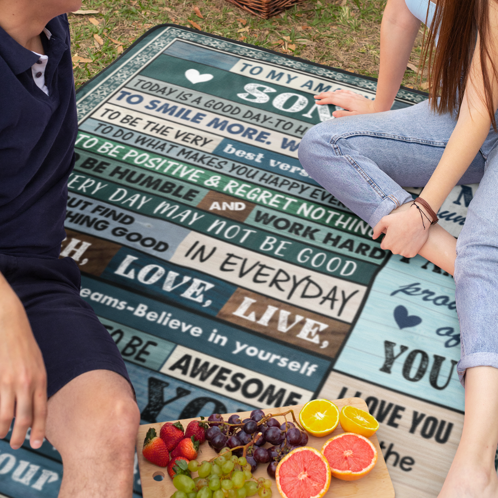 (TOP SELLER π₯) To My Amazing Son Blanket | Love Mom