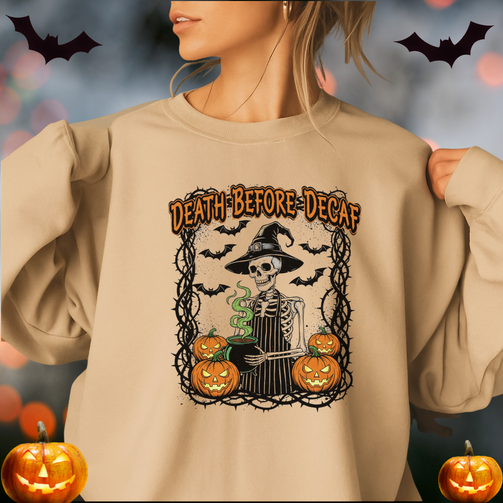 Death Before Decaf Skeleton Barista Shirt