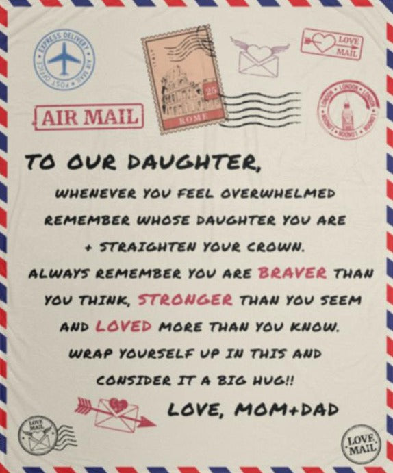 To Our Daughter Blanket | Love Mom & Dad