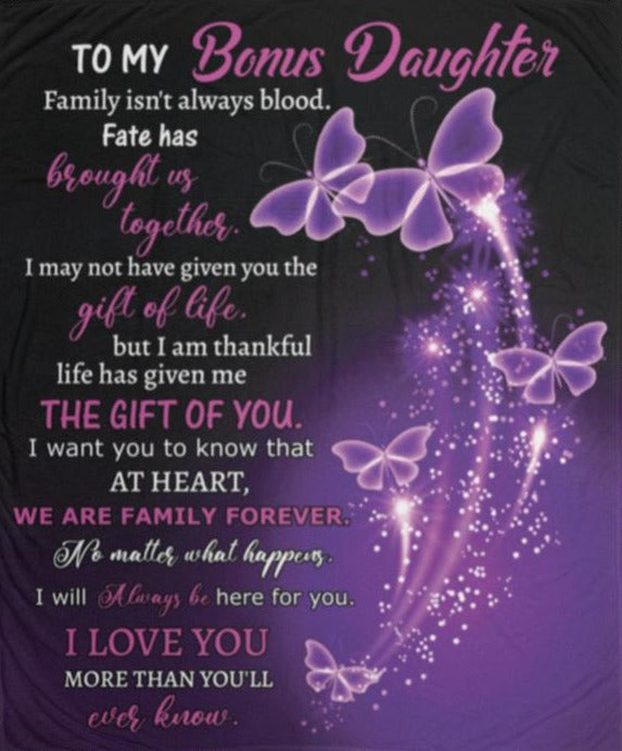 To My Bonus Daughter Blanket