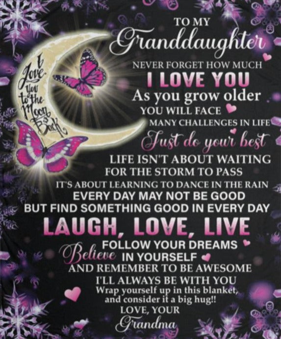 To My Granddaughter Blanket