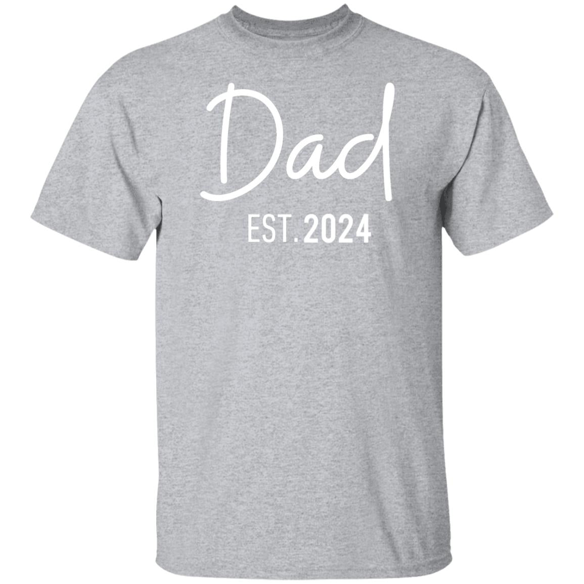 (TOP SELLER ๐ฅ) Dad Est. (Year) T-Shirt (White Design)