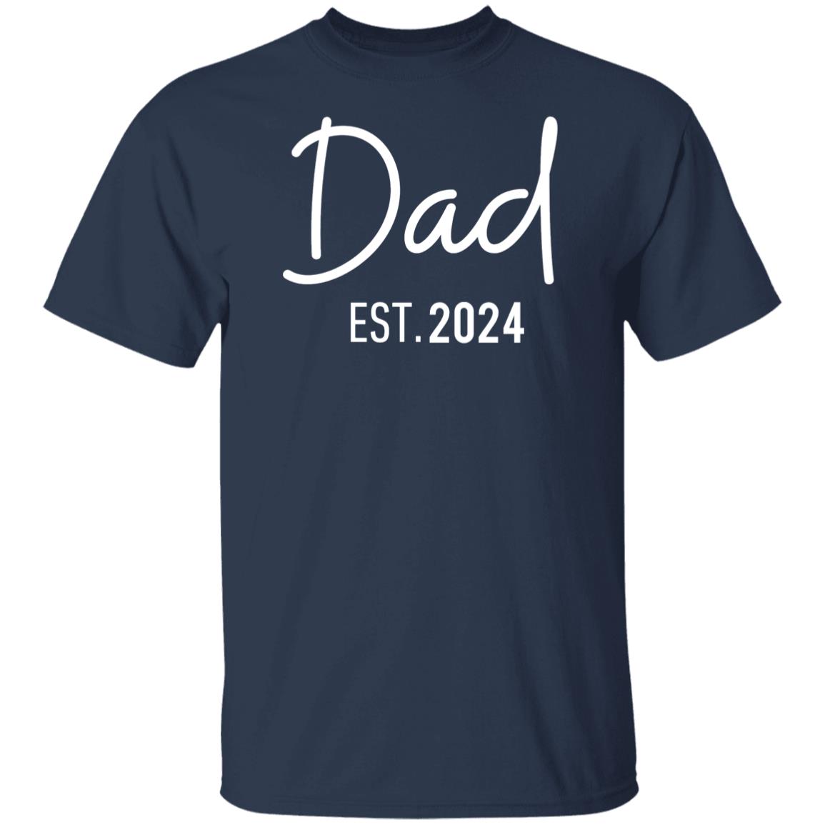 (TOP SELLER ๐ฅ) Dad Est. (Year) T-Shirt (White Design)