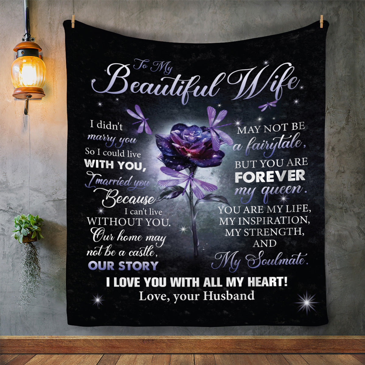 (TOP SELLER π₯) To My Beautiful Wife Blanket | Love You With All My Heart | Gift for Soulmate