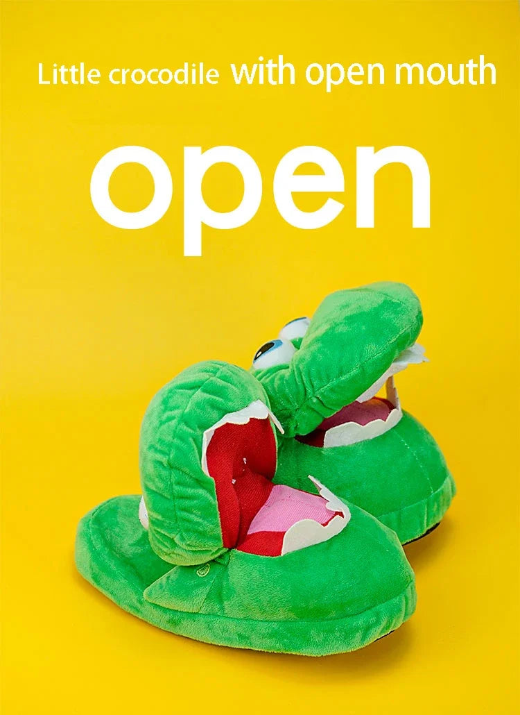 Adorable Cartoon Crocodile Slippers β Cozy & Fun