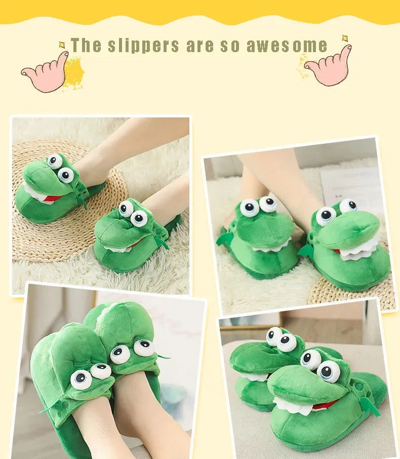 Adorable Cartoon Crocodile Slippers β Cozy & Fun