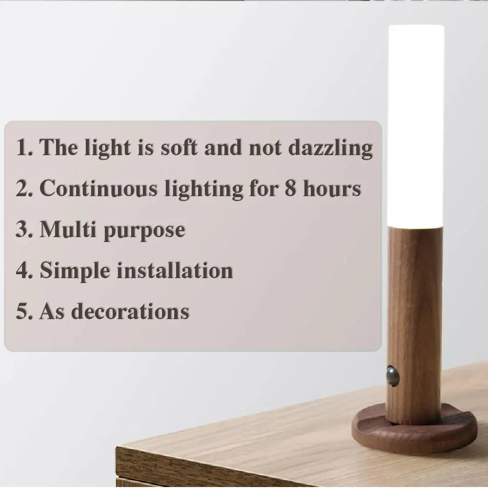 Minimalist LED Wooden Night Light β USB Powered