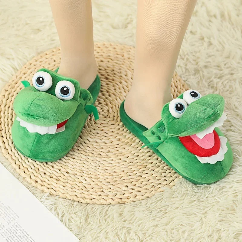 Adorable Cartoon Crocodile Slippers β Cozy & Fun