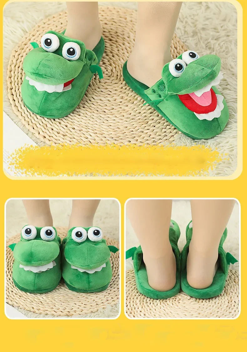 Adorable Cartoon Crocodile Slippers β Cozy & Fun