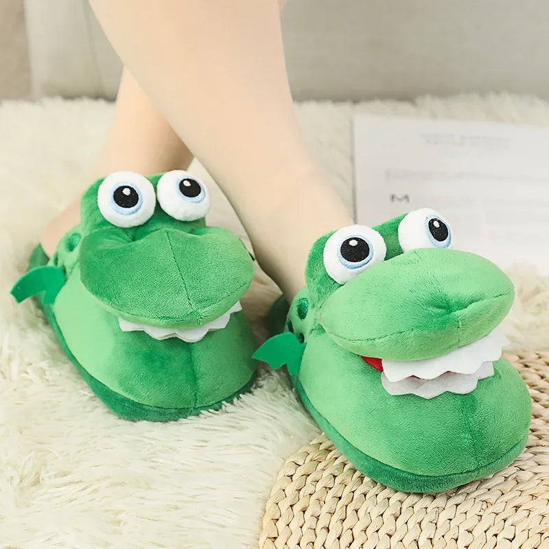 Adorable Cartoon Crocodile Slippers β Cozy & Fun