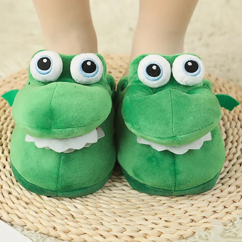 Adorable Cartoon Crocodile Slippers β Cozy & Fun