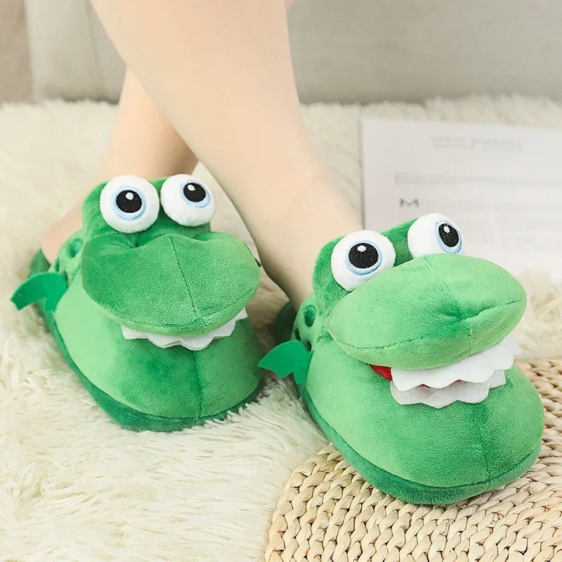 Adorable Cartoon Crocodile Slippers β Cozy & Fun