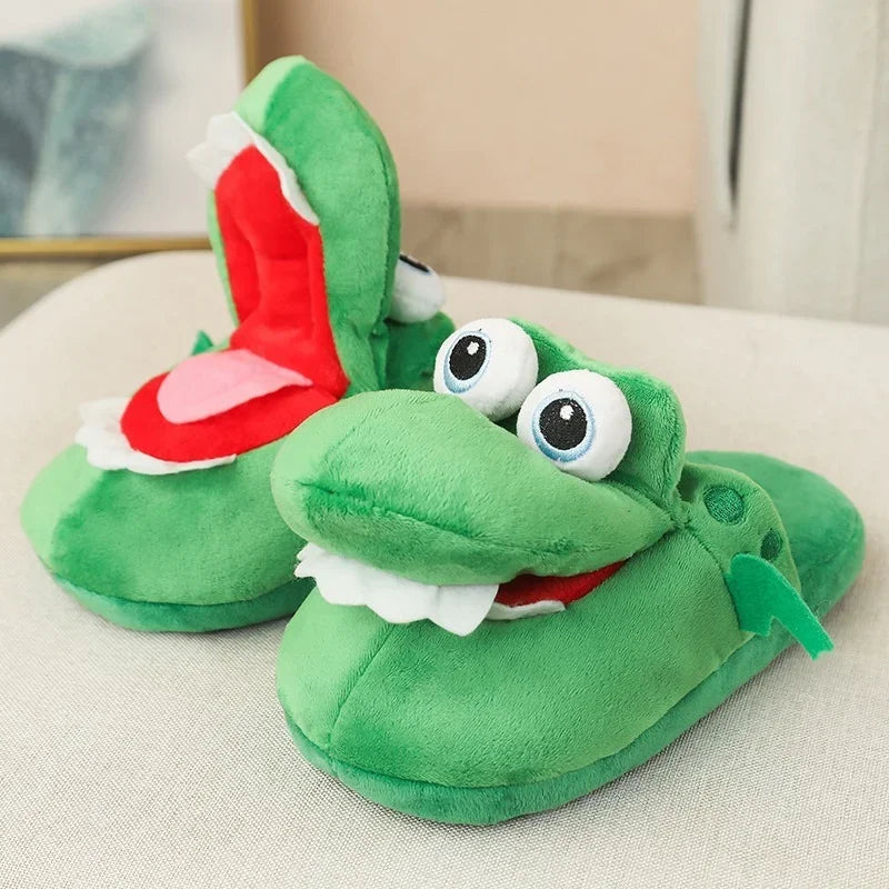 Adorable Cartoon Crocodile Slippers β Cozy & Fun