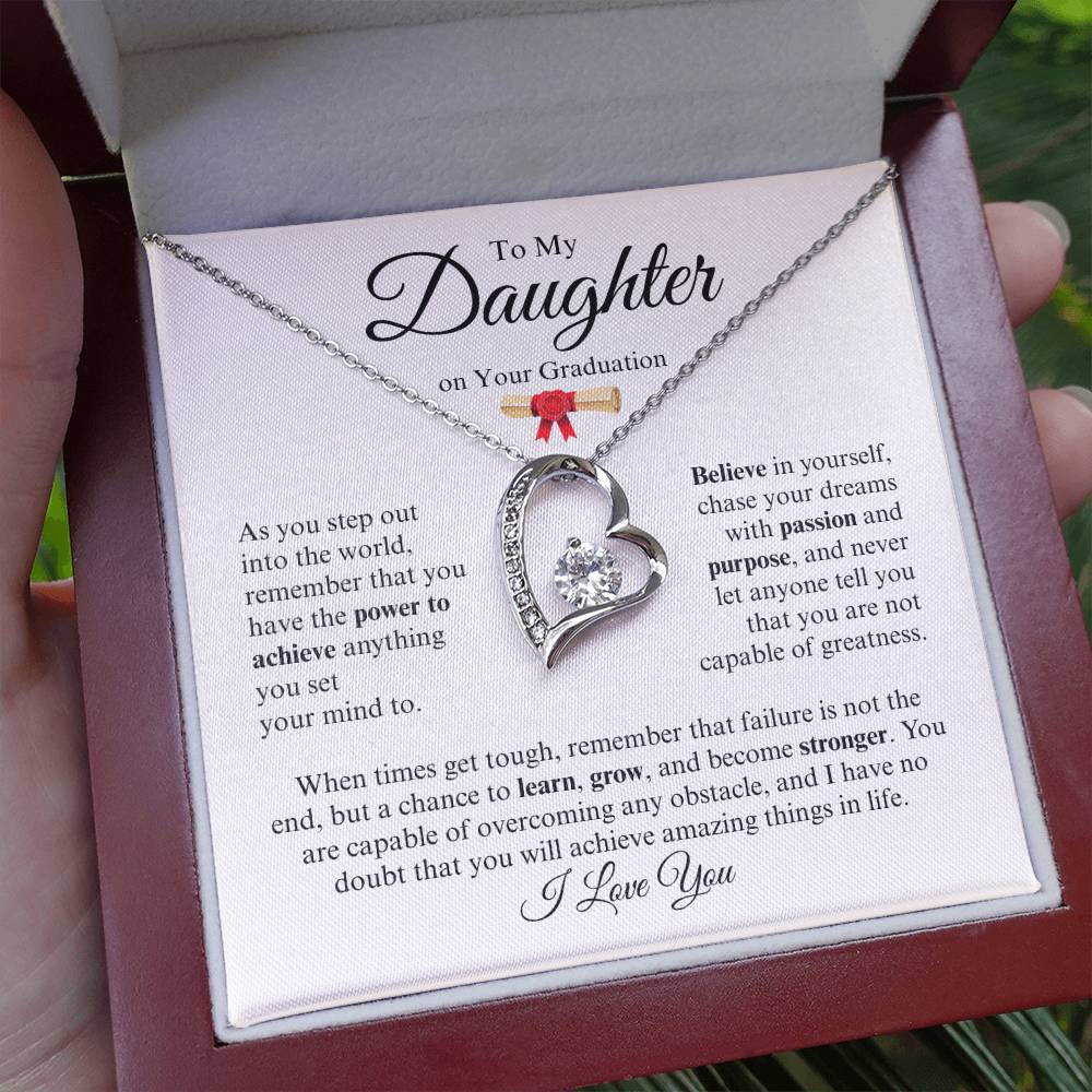To My Daughter On Your Graduation | Believe in Yourself | Forever Love Necklace