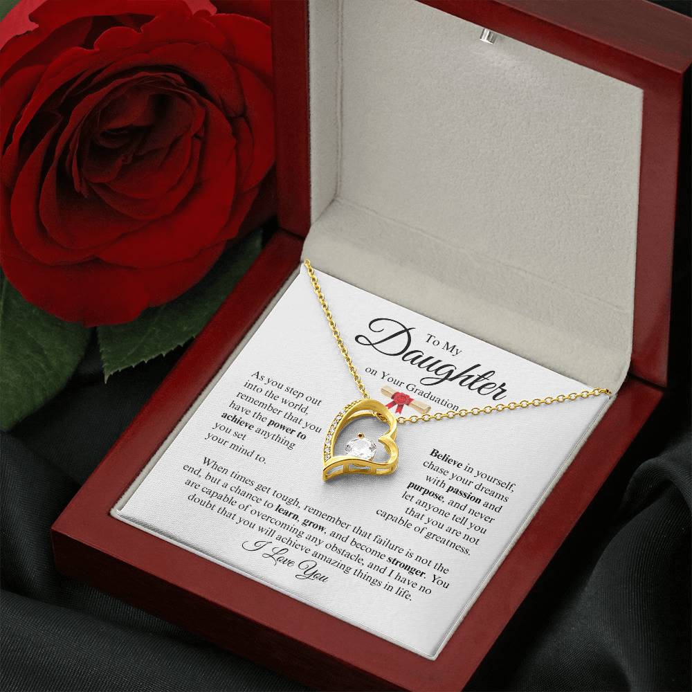 To My Daughter On Your Graduation | Believe in Yourself | Forever Love Necklace