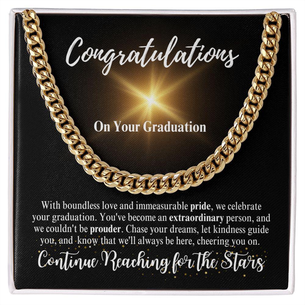 Congratulations | Continue Reaching for the Stars | Cuban Link Chain - ALL4THEGIFTOFIT
