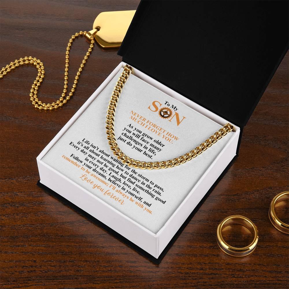 To My Son | Believe In Yourself | Cuban Link Chain | Gift for Birthday, Holidays or Just Because - ALL4THEGIFTOFIT