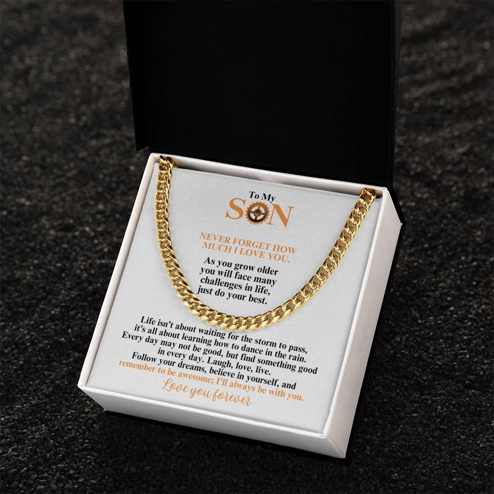 To My Son | Believe In Yourself | Cuban Link Chain | Gift for Birthday, Holidays or Just Because - ALL4THEGIFTOFIT