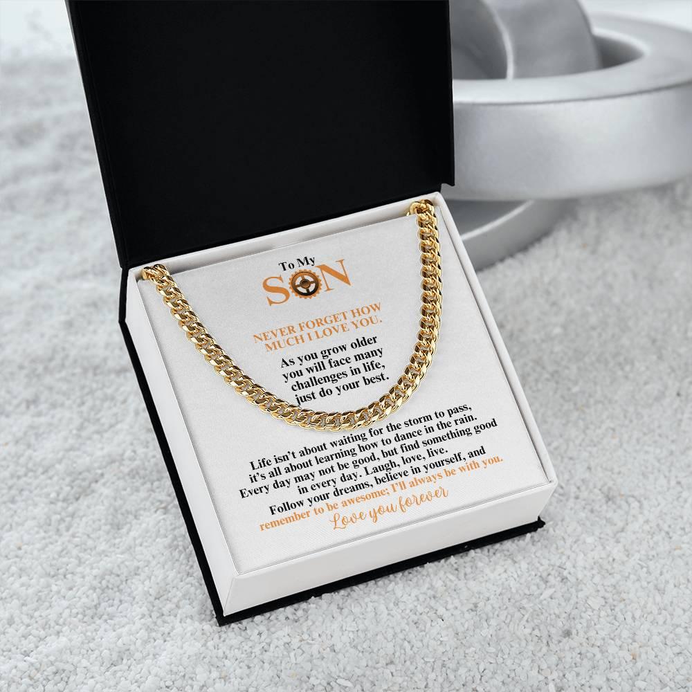 To My Son | Believe In Yourself | Cuban Link Chain | Gift for Birthday, Holidays or Just Because - ALL4THEGIFTOFIT