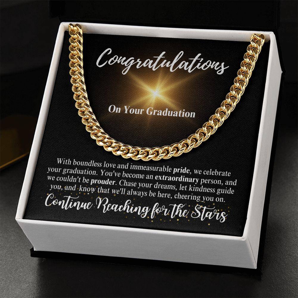 Congratulations | Continue Reaching for the Stars | Cuban Link Chain - ALL4THEGIFTOFIT