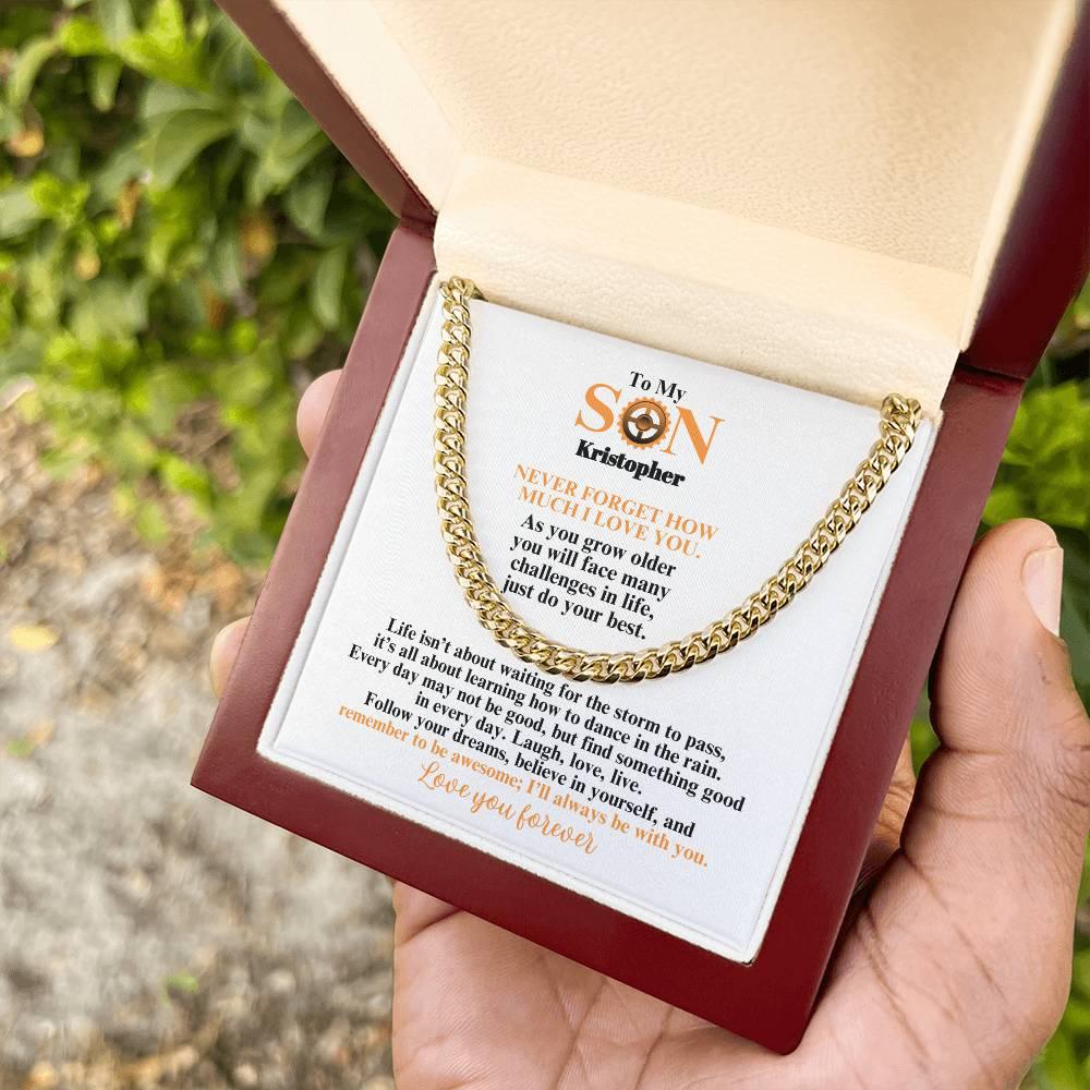 To My Son | Believe In Yourself | Cuban Link Chain | Gift for Birthday, Holidays or Just Because - ALL4THEGIFTOFIT
