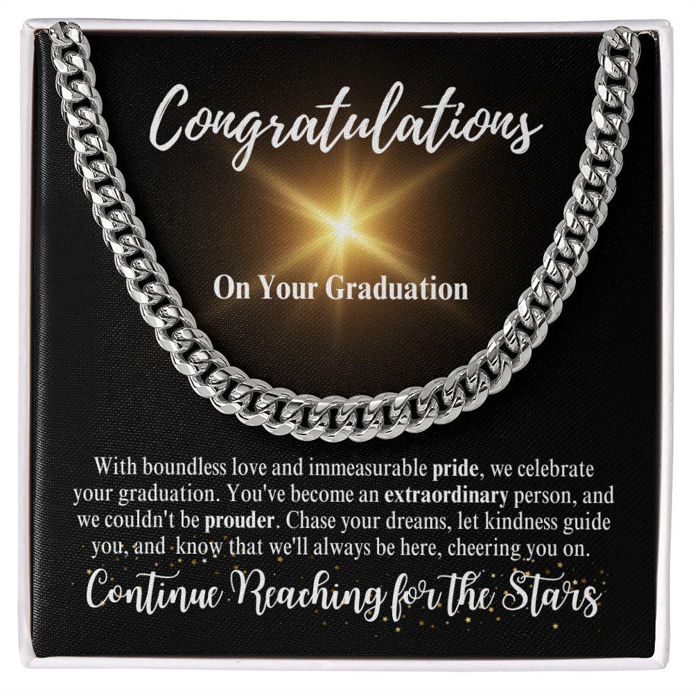 Congratulations | Continue Reaching for the Stars | Cuban Link Chain - ALL4THEGIFTOFIT