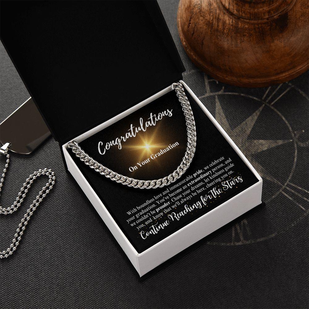 Congratulations | Continue Reaching for the Stars | Cuban Link Chain - ALL4THEGIFTOFIT