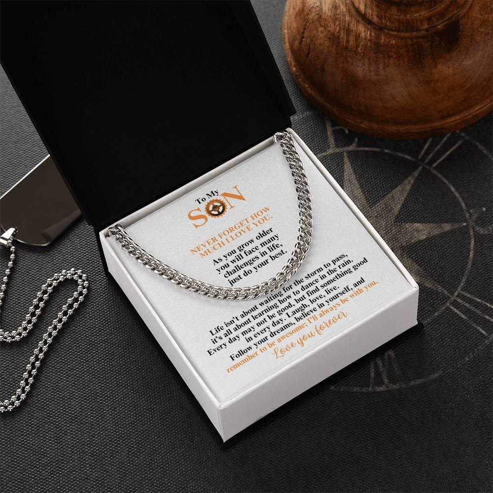 To My Son | Believe In Yourself | Cuban Link Chain | Gift for Birthday, Holidays or Just Because - ALL4THEGIFTOFIT