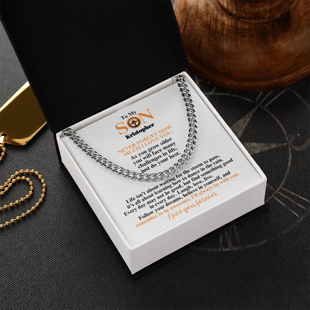 To My Son | Believe In Yourself | Cuban Link Chain | Gift for Birthday, Holidays or Just Because - ALL4THEGIFTOFIT