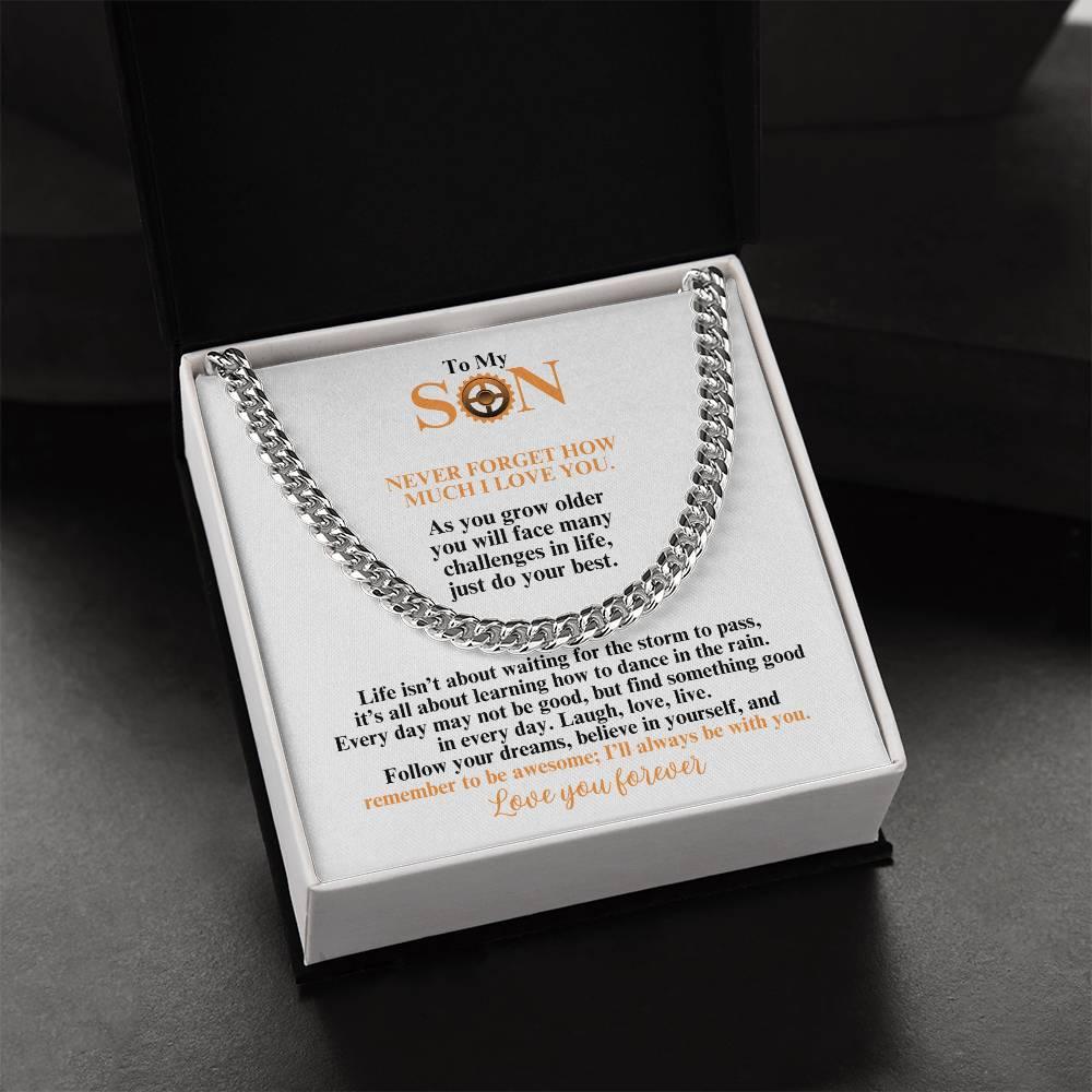 To My Son | Believe In Yourself | Cuban Link Chain | Gift for Birthday, Holidays or Just Because - ALL4THEGIFTOFIT