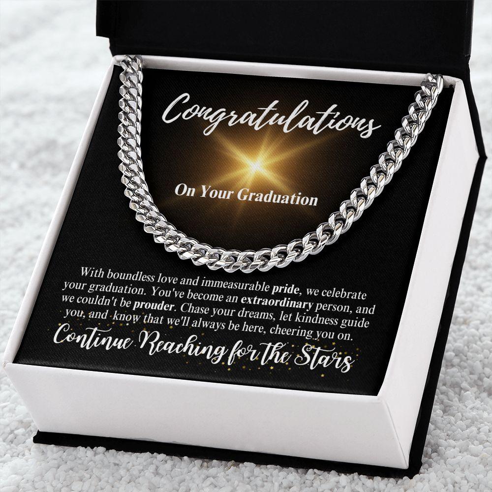Congratulations | Continue Reaching for the Stars | Cuban Link Chain - ALL4THEGIFTOFIT