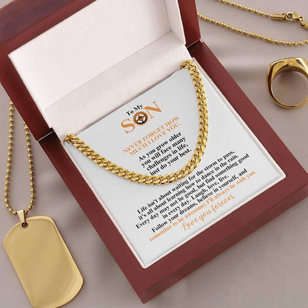 To My Son | Believe In Yourself | Cuban Link Chain | Gift for Birthday, Holidays or Just Because - ALL4THEGIFTOFIT