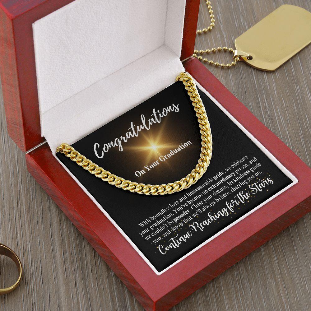 Congratulations | Continue Reaching for the Stars | Cuban Link Chain - ALL4THEGIFTOFIT