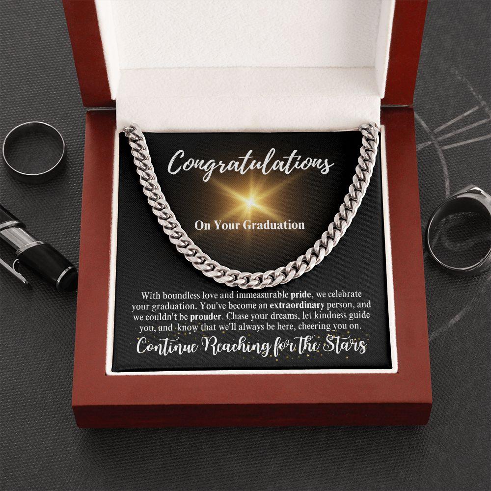 Congratulations | Continue Reaching for the Stars | Cuban Link Chain - ALL4THEGIFTOFIT