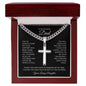 To My Amazing Dad | First Man I Ever Loved | Cuban Chain with Artisan Cross Necklace - Gift for Father's Day, Birthdays, Holidays, Just Because - ALL4THEGIFTOFIT