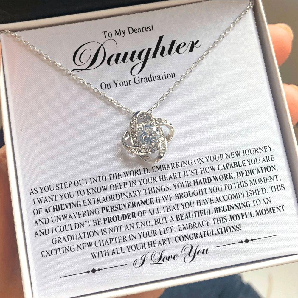 To My Dearest Daughter On Your Graduation | A Beautiful Beginning | Love Knot Necklace - ALL4THEGIFTOFIT