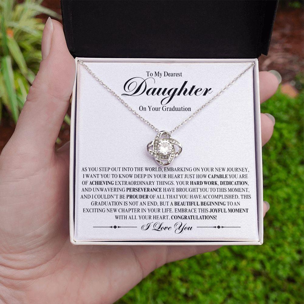 To My Dearest Daughter On Your Graduation | A Beautiful Beginning | Love Knot Necklace - ALL4THEGIFTOFIT