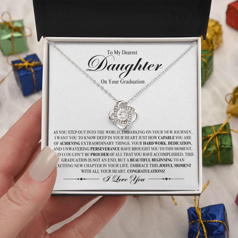 To My Dearest Daughter On Your Graduation | A Beautiful Beginning | Love Knot Necklace - ALL4THEGIFTOFIT