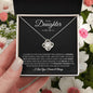 (TOP SELLER π₯)To My Daughter | I Closed My Eyes - Black Card | Love Knot Necklace