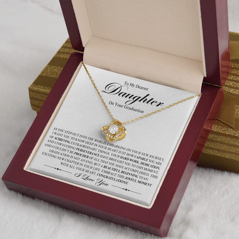 To My Dearest Daughter On Your Graduation | A Beautiful Beginning | Love Knot Necklace - ALL4THEGIFTOFIT