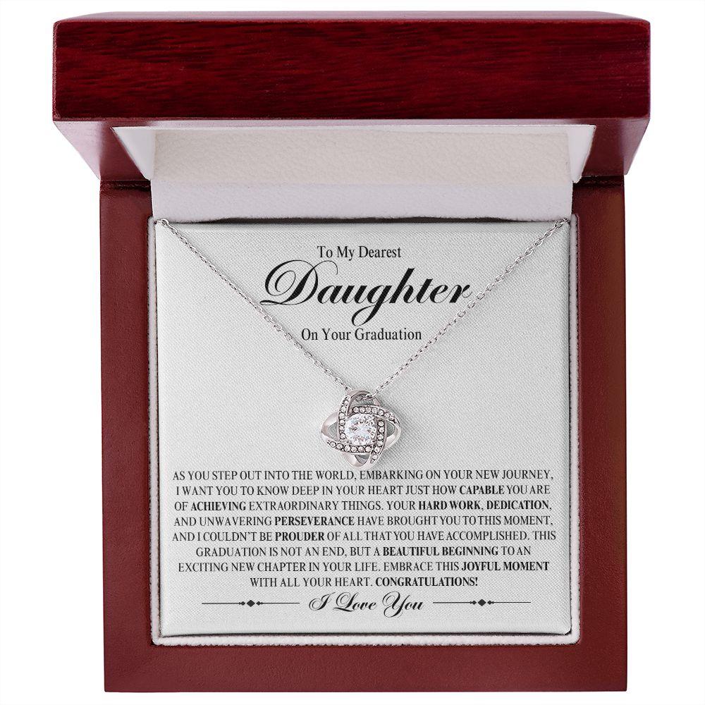 To My Dearest Daughter On Your Graduation | A Beautiful Beginning | Love Knot Necklace - ALL4THEGIFTOFIT