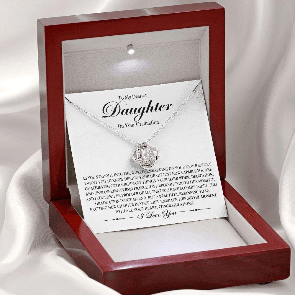 To My Dearest Daughter On Your Graduation | A Beautiful Beginning | Love Knot Necklace - ALL4THEGIFTOFIT
