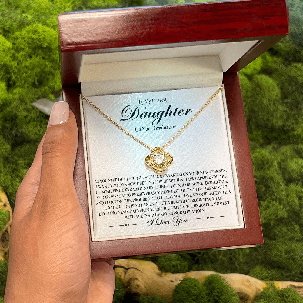 To My Dearest Daughter On Your Graduation | A Beautiful Beginning | Love Knot Necklace - ALL4THEGIFTOFIT