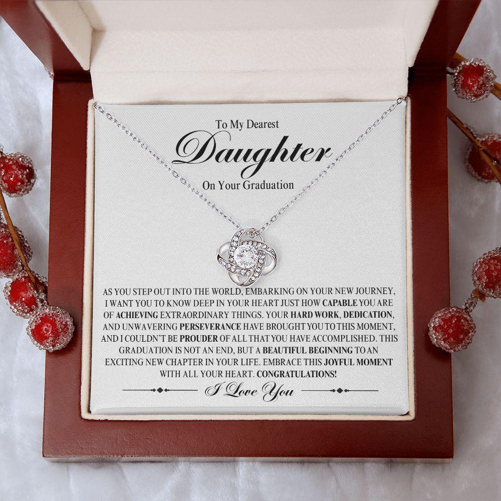 To My Dearest Daughter On Your Graduation | A Beautiful Beginning | Love Knot Necklace - ALL4THEGIFTOFIT