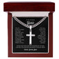 To My Amazing Dad | My Hero | Cuban Chain with Artisan Cross Necklace - Gift for Father's Day, Birthdays, Holidays, Just Because - ALL4THEGIFTOFIT