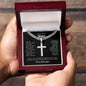 To My Amazing Dad | My Hero | Cuban Chain with Artisan Cross Necklace - Gift for Father's Day, Birthdays, Holidays, Just Because - ALL4THEGIFTOFIT