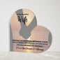 To My Beautiful Wife | Forever & Always | Heart Shaped Acrylic Plaque (LED Option) - ALL4THEGIFTOFIT